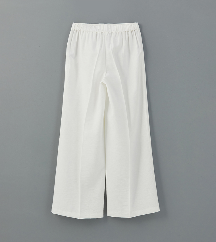 Elastic Waist Wide Leg Trousers
