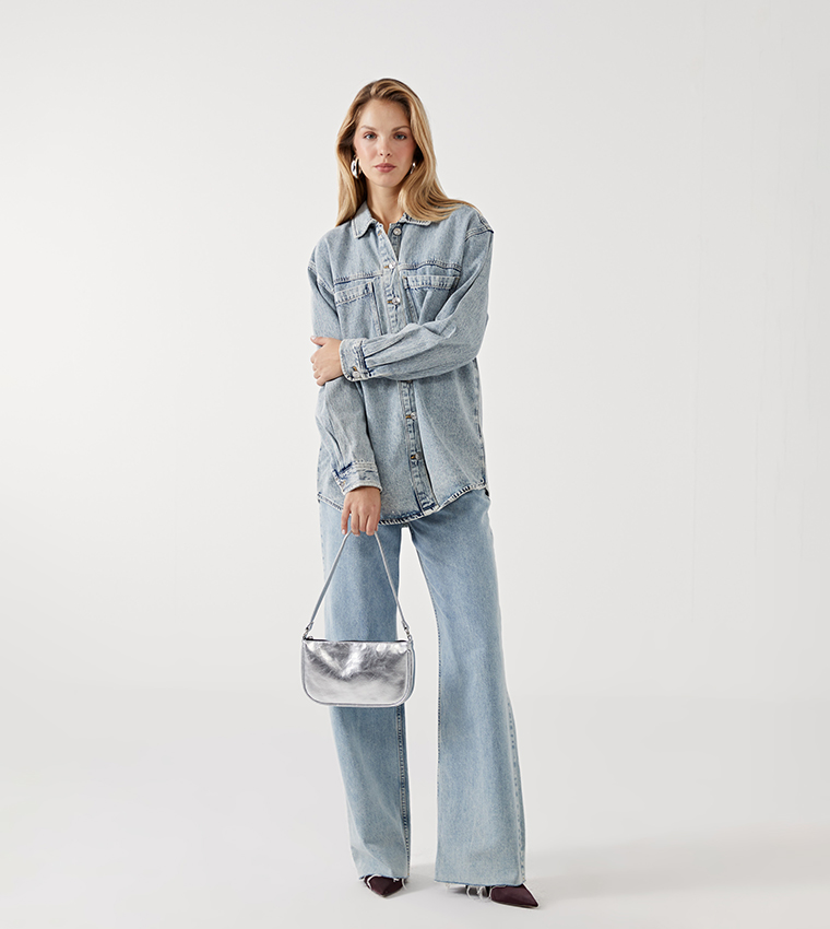 Pocket Detail Long Sleeves Denim Jacket