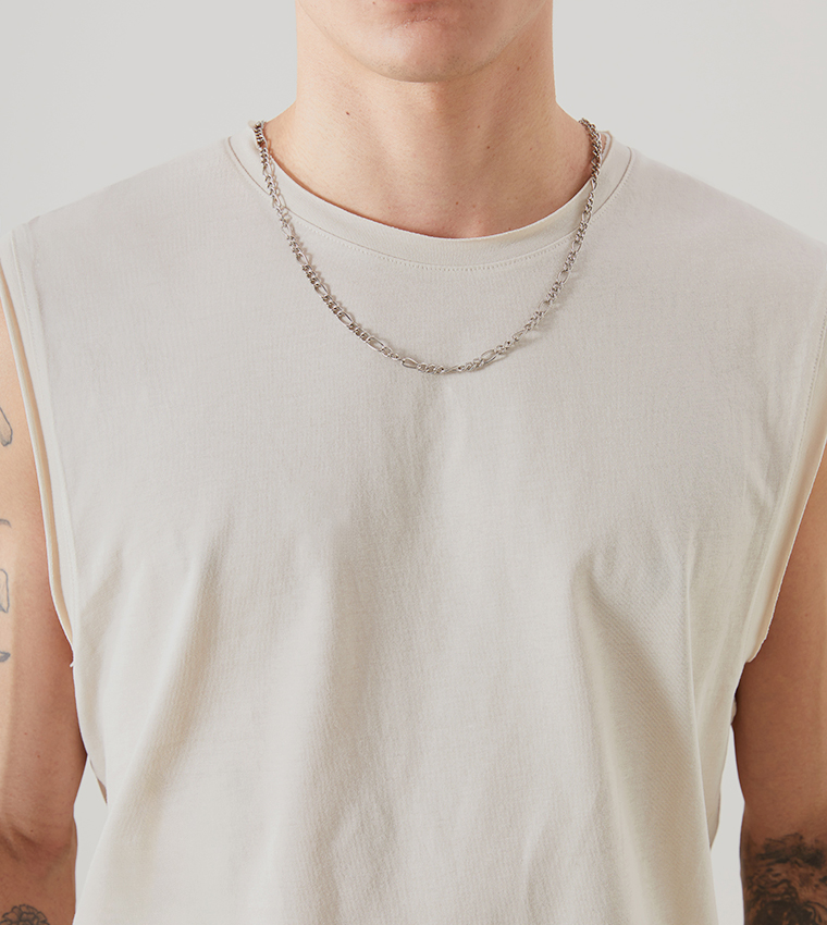 Solid Crew Neck Sleeveless T-Shirt