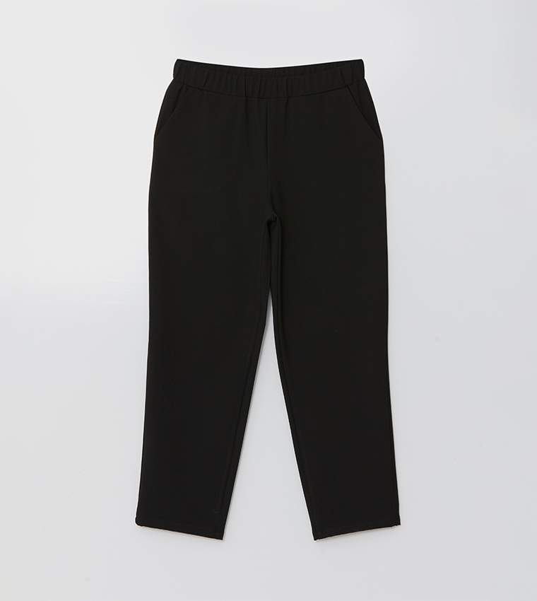 Elastic Waist Tapered Fit Pants
