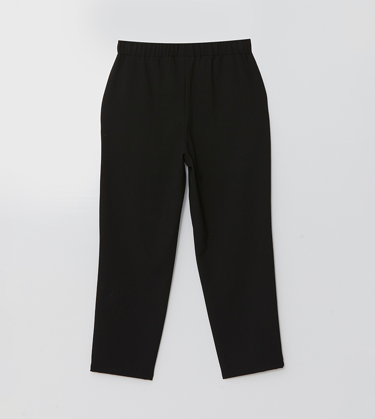 Elastic Waist Tapered Fit Pants