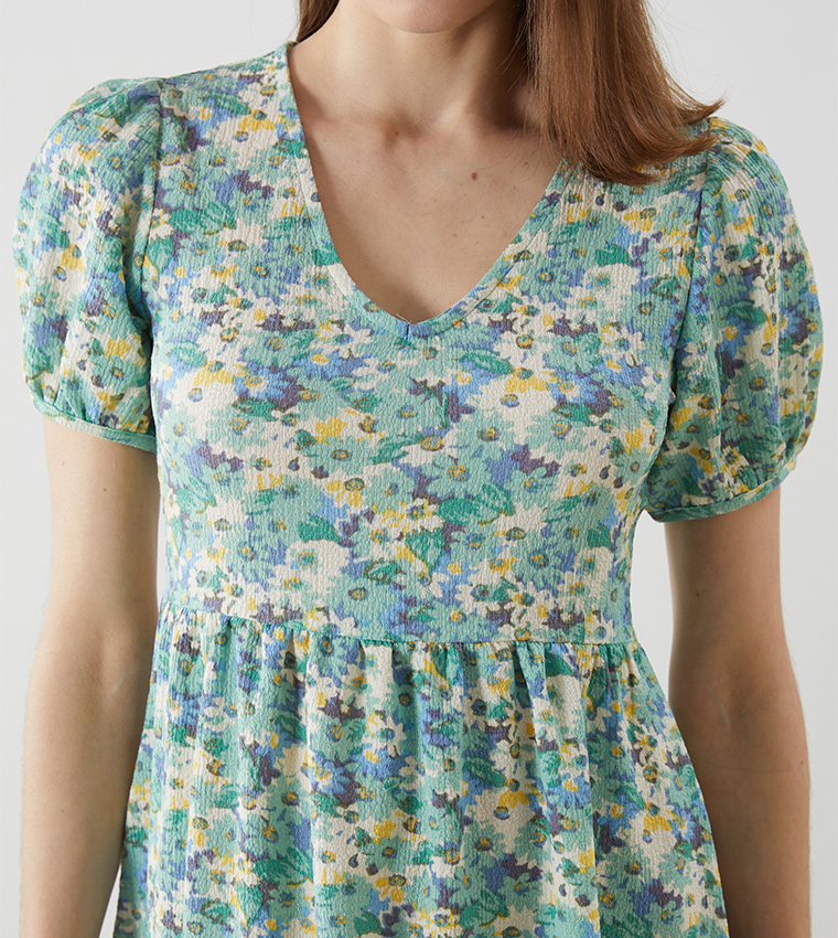 Floral V-Neck Midi Dress