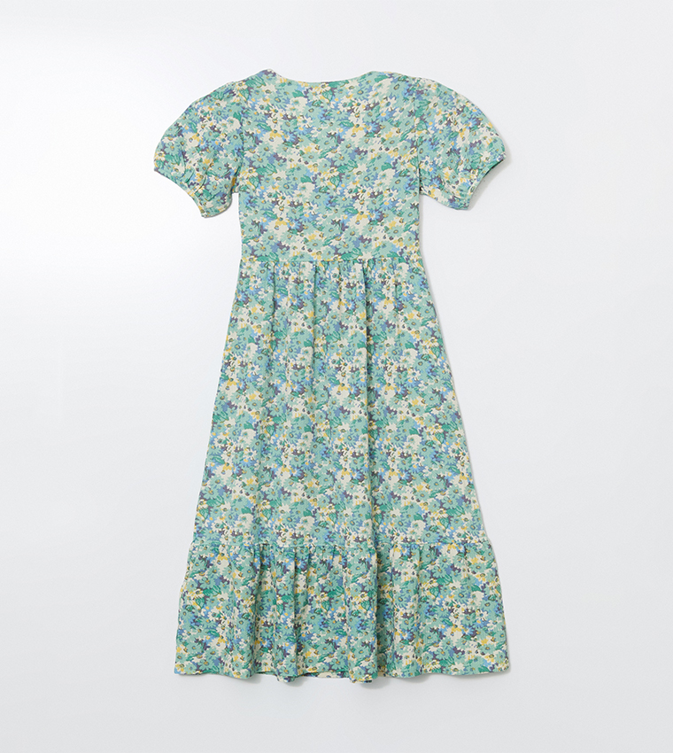Floral V-Neck Midi Dress