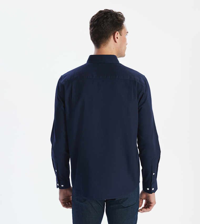 Solid Long Sleeves Oxford Shirt
