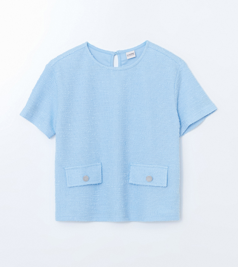Solid Short Sleeves Clothing Set