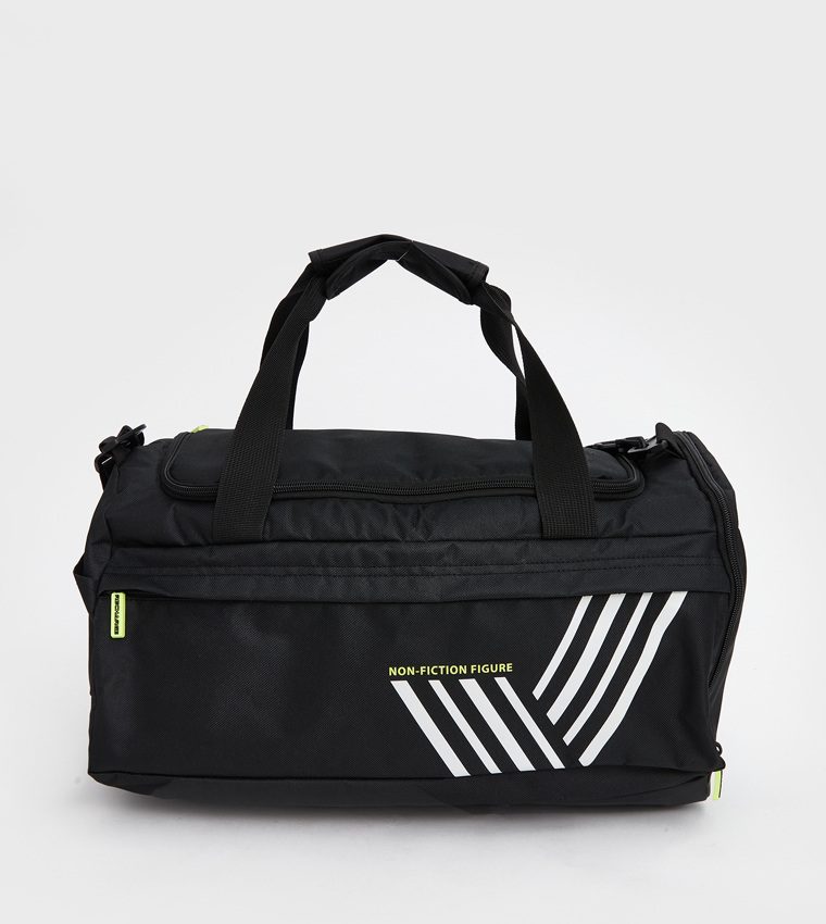 Printed Zippered Gym Duffle Bag