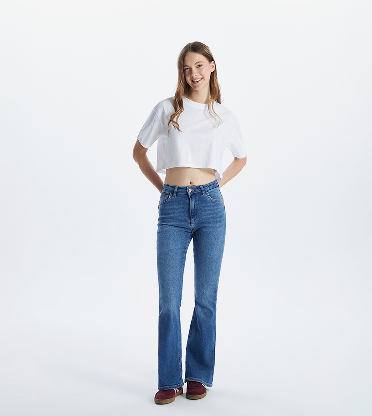 Solid Short Sleeves Crop T-Shirt
