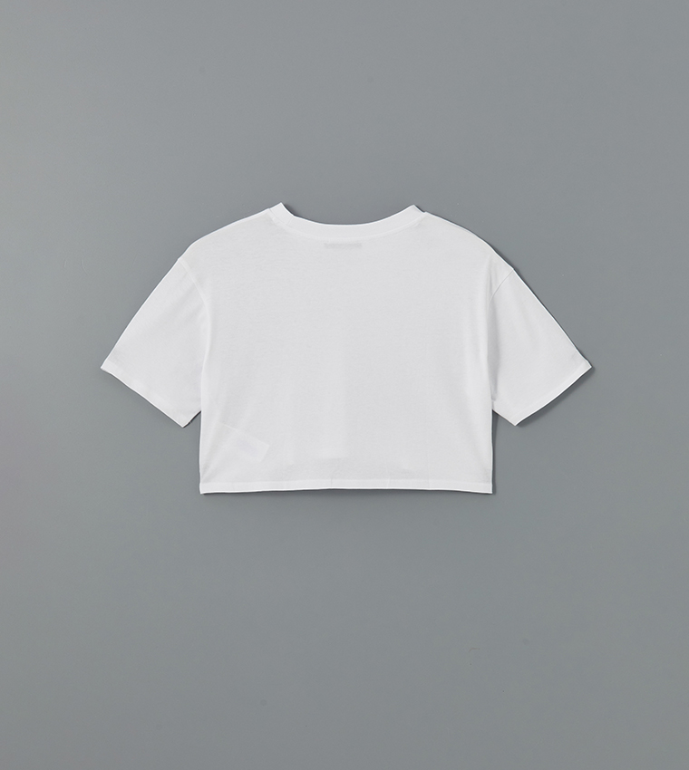 Solid Short Sleeves Crop T-Shirt