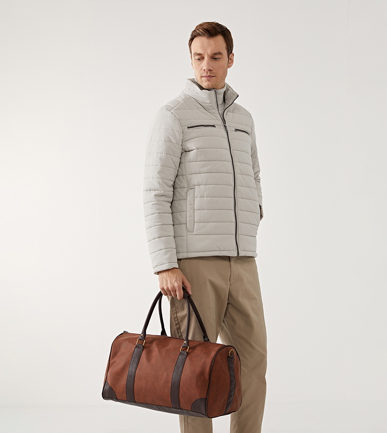 Faux Suede Gym Duffle Bag