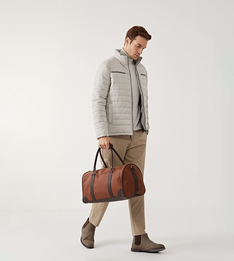 Faux Suede Gym Duffle Bag