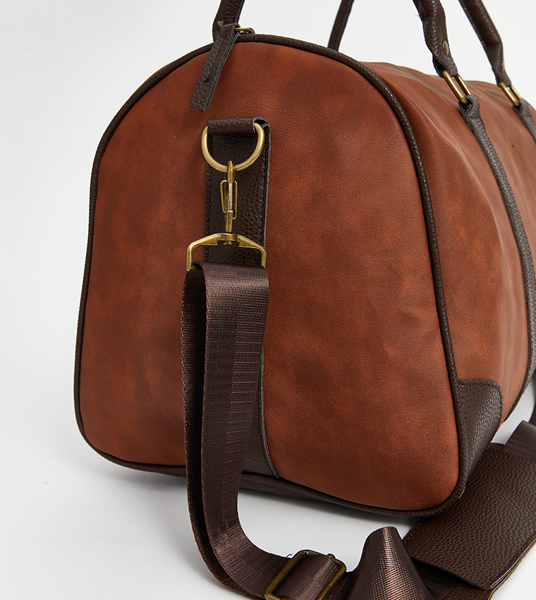 Faux Suede Gym Duffle Bag