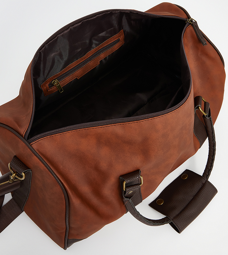 Faux Suede Gym Duffle Bag