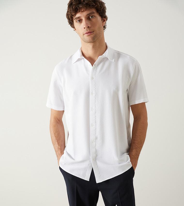 Textured Short Sleeves Shirt