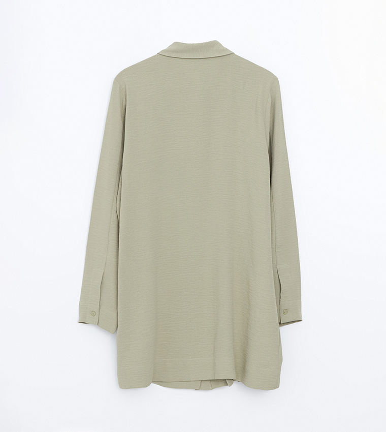 Textured Long Sleeves Tunic Shirt