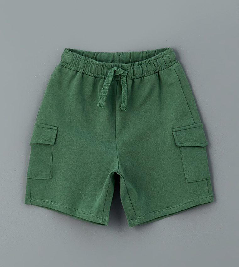 Dino Printed T-Shirt with Cargo Shorts