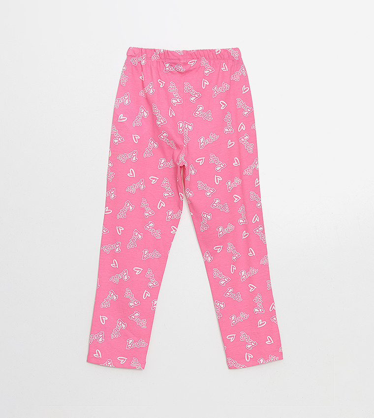 Buy LC Waikiki Barbie Printed Short Sleeves Pyjama Set In Pink
