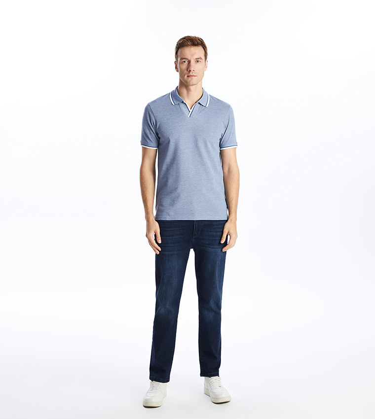 Patterned Short Sleeves Polo T-Shirt
