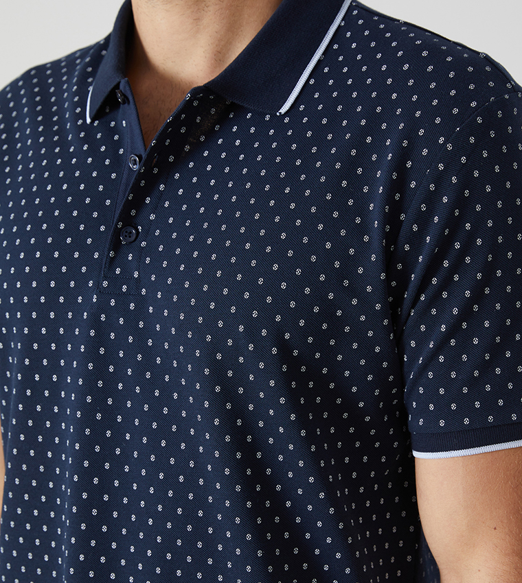 Patterned Short Sleeves Polo T-Shirt