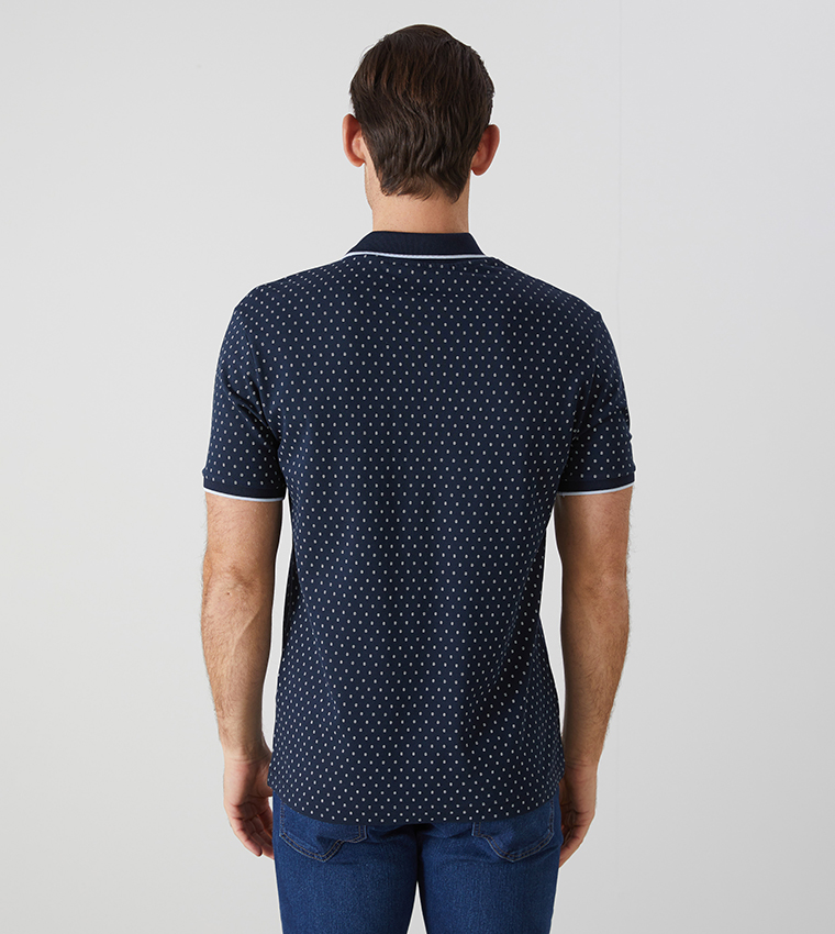 Patterned Short Sleeves Polo T-Shirt