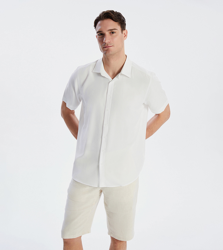 Textured Short Sleeves Shirt