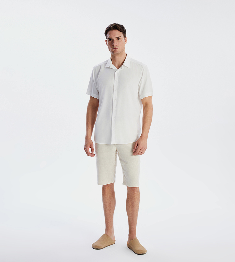 Textured Short Sleeves Shirt