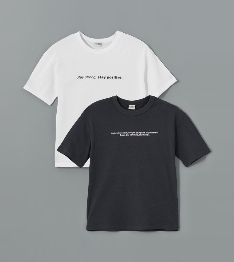 2-Pack Printed Crew Neck T-Shirts