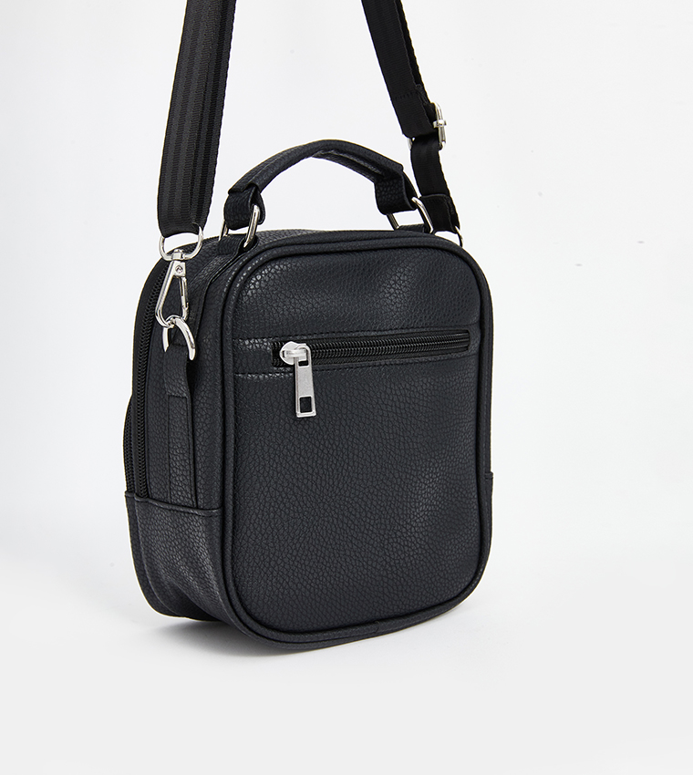 Textured Zippered Reporter Bag
