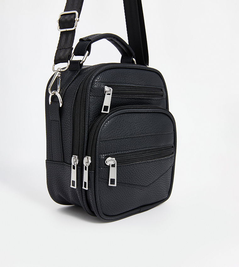 Textured Zippered Reporter Bag