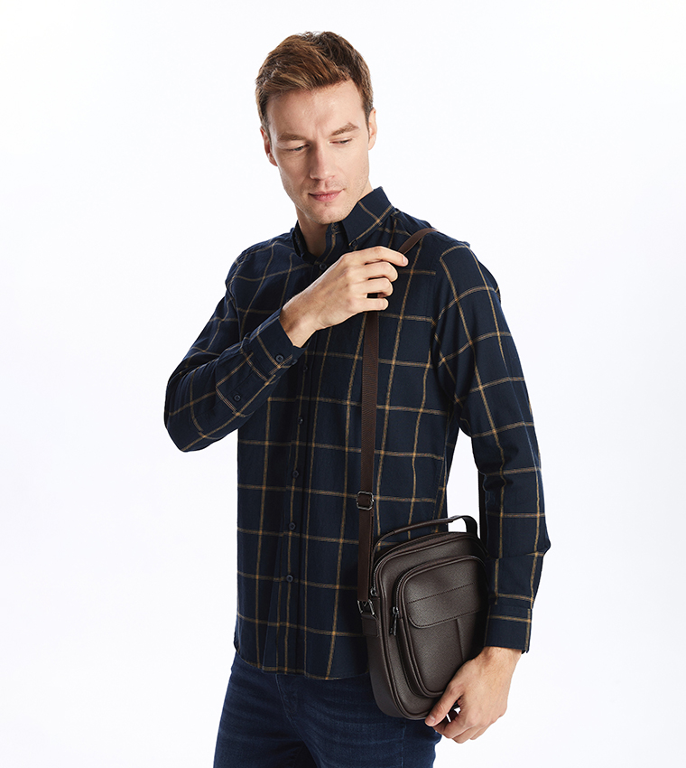 Textured Zippered Reporter Bag