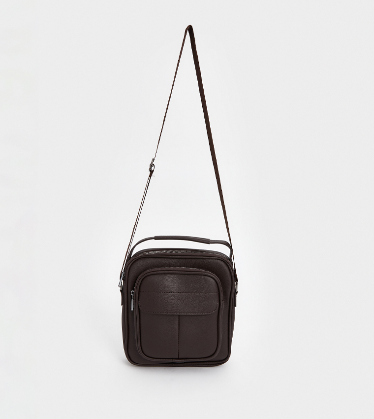 Textured Zippered Reporter Bag