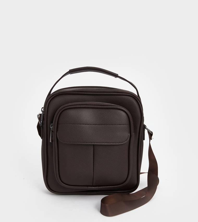 Textured Zippered Reporter Bag