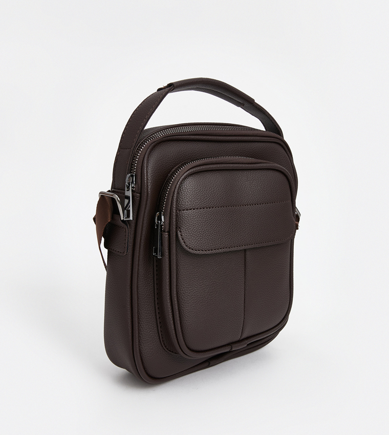 Textured Zippered Reporter Bag