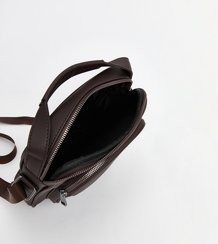 Textured Zippered Reporter Bag