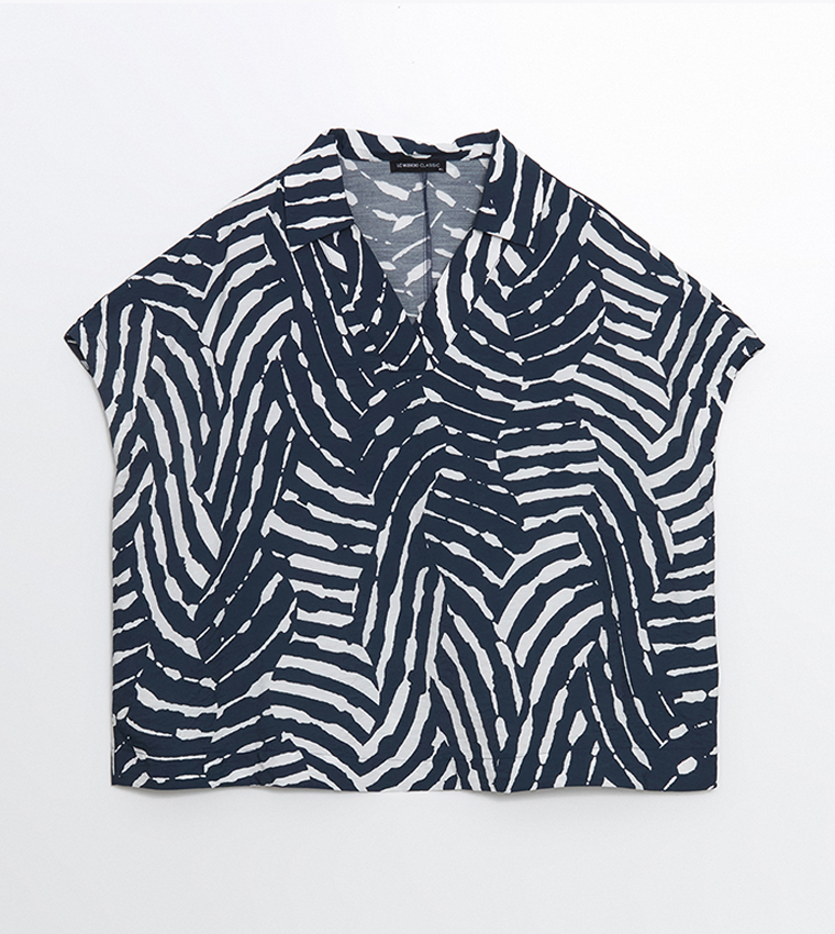 Patterned V-Neck Top