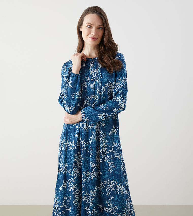 Floral Print Long Sleeves Midi Dress