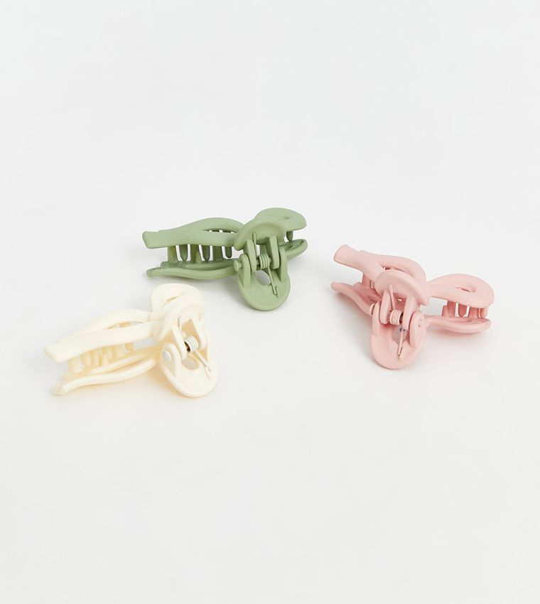 3-Pack Solid Claw Clips