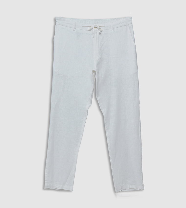 Slim Fit Linen Blend Trousers