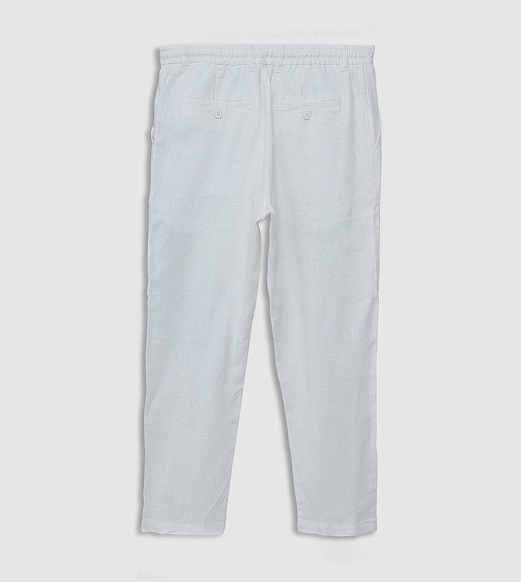Slim Fit Linen Blend Trousers