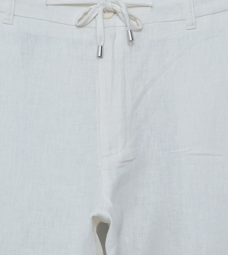 Slim Fit Linen Blend Trousers