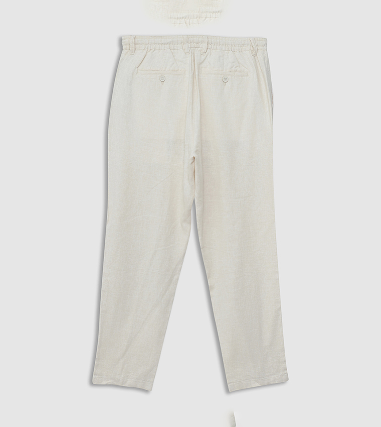 Slim Fit Linen Blend Trousers