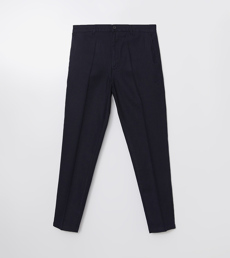 Linen Blended Standard Fit Trousers