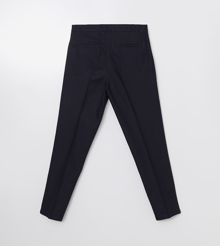 Linen Blended Standard Fit Trousers