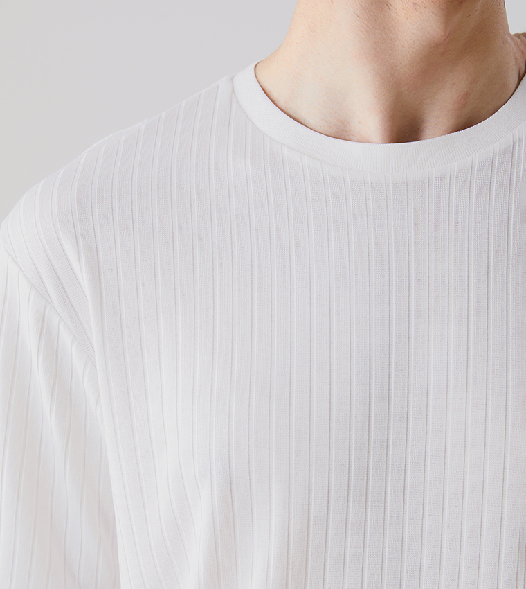 Ribbed Crew Neck T-Shirt