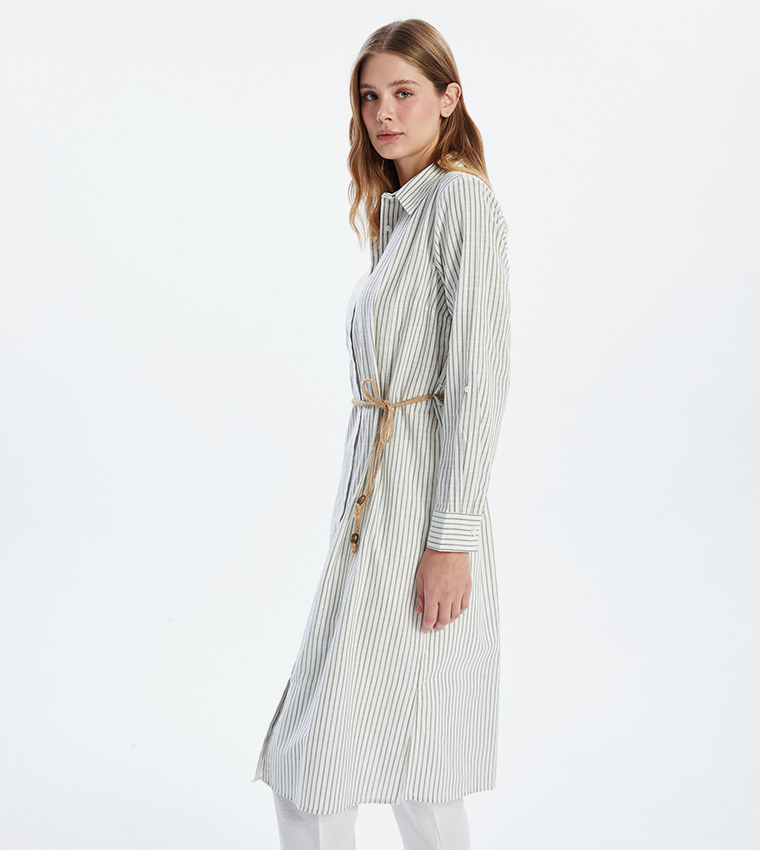 Striped Long Sleeves Tunic Shirt