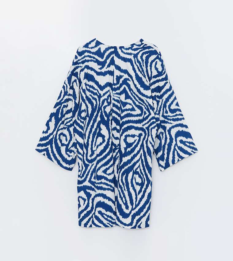 Patterned Shawl Collar Oversized Kimono