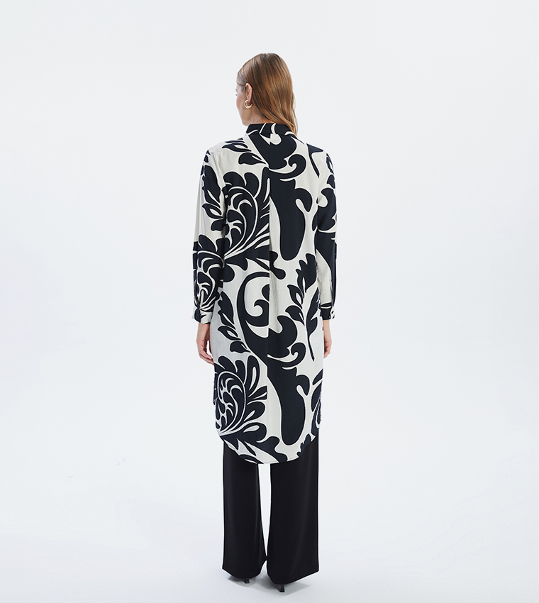 Printed Long Sleeves Tunic Shirt