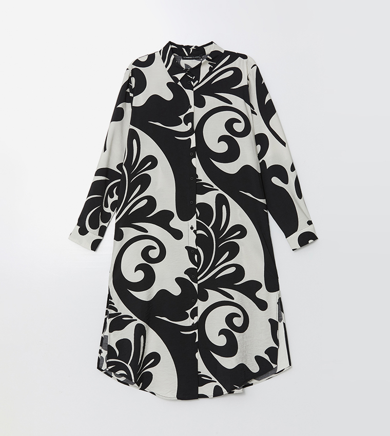 Printed Long Sleeves Tunic Shirt