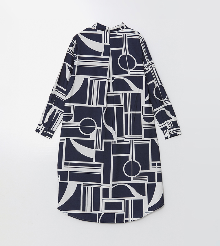 Patterned Long Sleeves Tunic Shirt