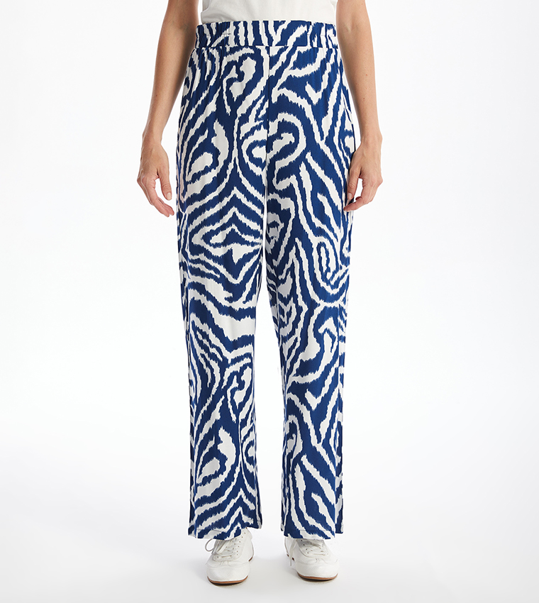 Printed High Waist Trousers