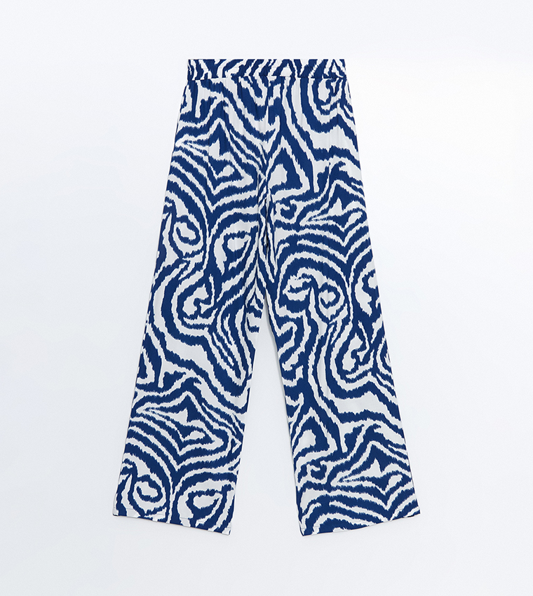 Printed High Waist Trousers